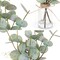 3Pcs Artificial Eucalyptus Stems in Glass Vase (Double-Sided Green Eucalyptus)